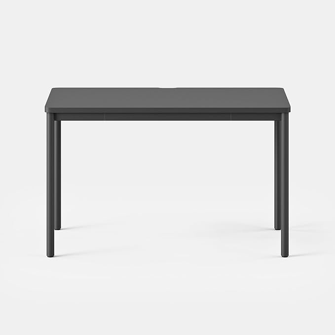Branch Daily Desk - Functional at Home Office Desk with Effortless Assembly, Timeless Design, Rounded Corners, and Built-in Cable Notch - 48” W x 28.5” H x 24” D - Charcoal Work Table