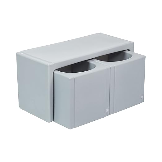 ECR4Kids Tri-Me Table and Cube Chair Set, Multipurpose Furniture, Light Grey, 3-Piece