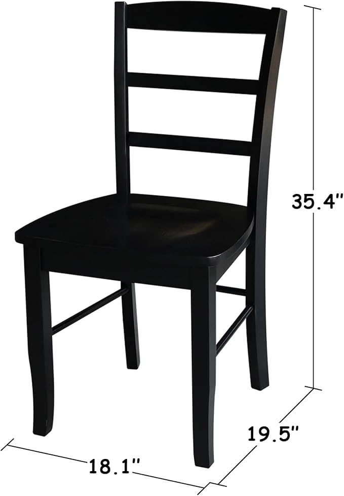 International Concepts Pair of Madrid LadderBack Chairs, Black