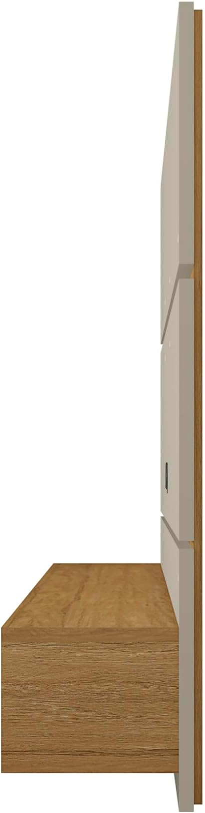 Manhattan Comfort Vernon 62" Floating Entertainment Center, Wall Mounted TV Stand for 55'' Television with Concealed & Open Storage, Hole for Cable Management, Off-White and Cinnamon