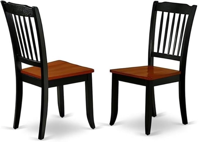 East West Furniture QUDA5-BCH-W 5 Piece Dinette Set for 4 Includes a Rectangle Dining Table with Butterfly Leaf and 4 Dining Room Chairs, 40x78 Inch, Black & Cherry