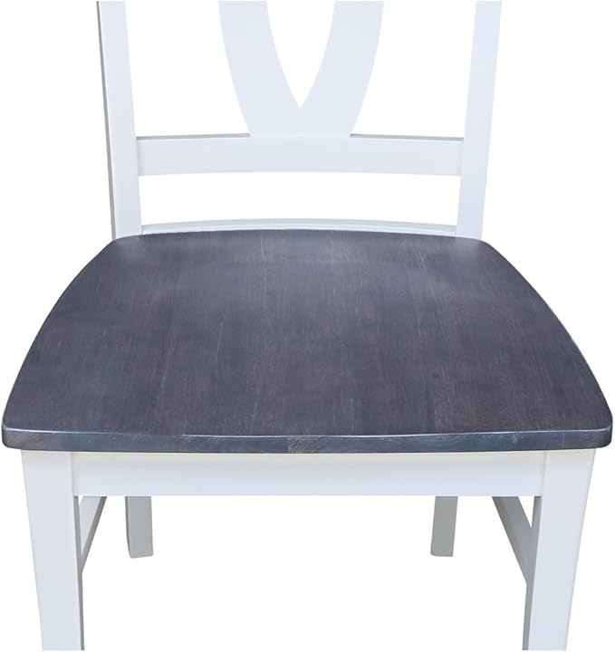 International Concepts Set of Two Cosmo Verona Chairs, White/Heather gray