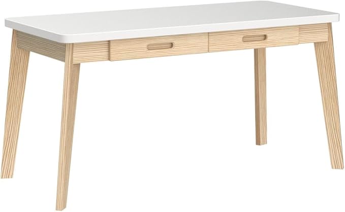 IOTXY Solid Wood Writing Desk - Home Office Workbench Desk with Drawer, 47.24" Width Laptop Computer Work Study Table