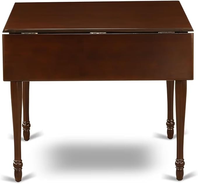 East West Furniture MZDA3-MAH-C 3 Piece Kitchen Table Set for Small Spaces Contains a Rectangle Dining Table with Dropleaf and 2 Linen Fabric Upholstered Chairs, 36x54 Inch, Mahogany