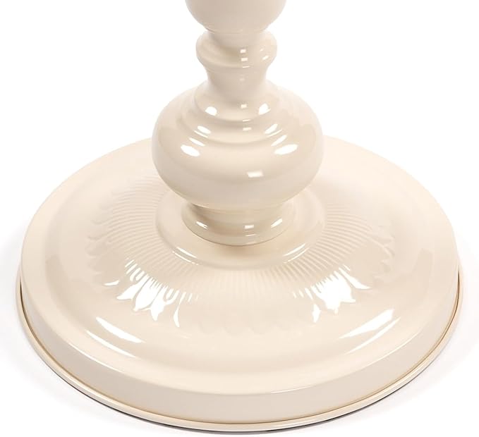Drink Table for Small Spaces, Martini Table Cocktail Tables Drink Stand, Modern Small Side Pedestal Table, Accent End Metal Round Coffee Table for Living Room, Bedroom, Patio, Bar, White