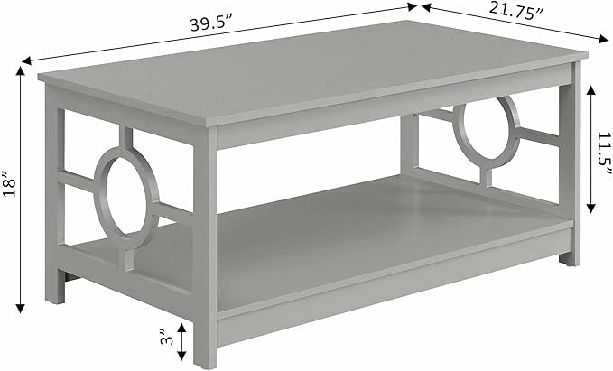 Convenience Concepts Ring Coffee Table, Gray