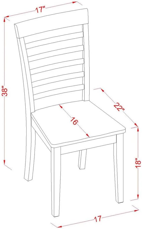 East West Furniture DOML7-MAH-W 7 Piece Dining Set Consist of a Rectangle Dining Room Table with Butterfly Leaf and 6 Wood Seat Chairs, 42x78 Inch, Mahogany