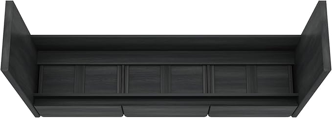 Manhattan Comfort Linda Modern Console Table with 3 Storage Drawers – 60" Narrow Entryway Stand for Living Room, Hallway, or Dining Room – Wood Grain Accent Furniture, Charcoal Grey