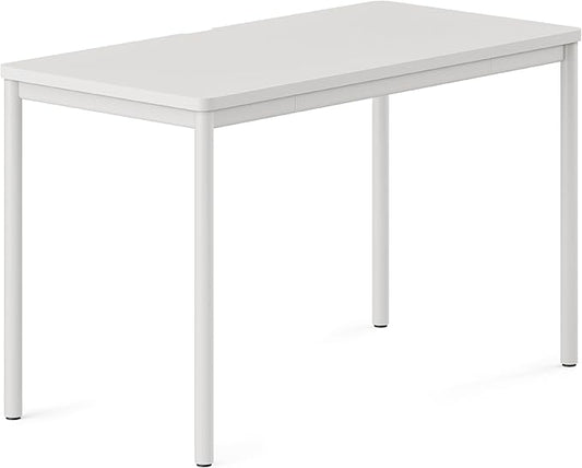 Branch Daily Desk - Functional at Home Office Desk with Effortless Assembly, Timeless Design, Rounded Corners, and Built-in Cable Notch - 36” W x 28.5” H x 24” D - White Work Table