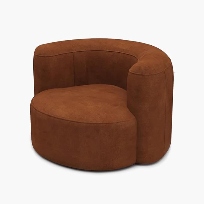 Acanva Luxury Modern Tight Curved Back Velvet Sofa, Minimalist Style Comfy Couch for Living Room Apartment Reception Space, Tangerine Single Chair Set of 2