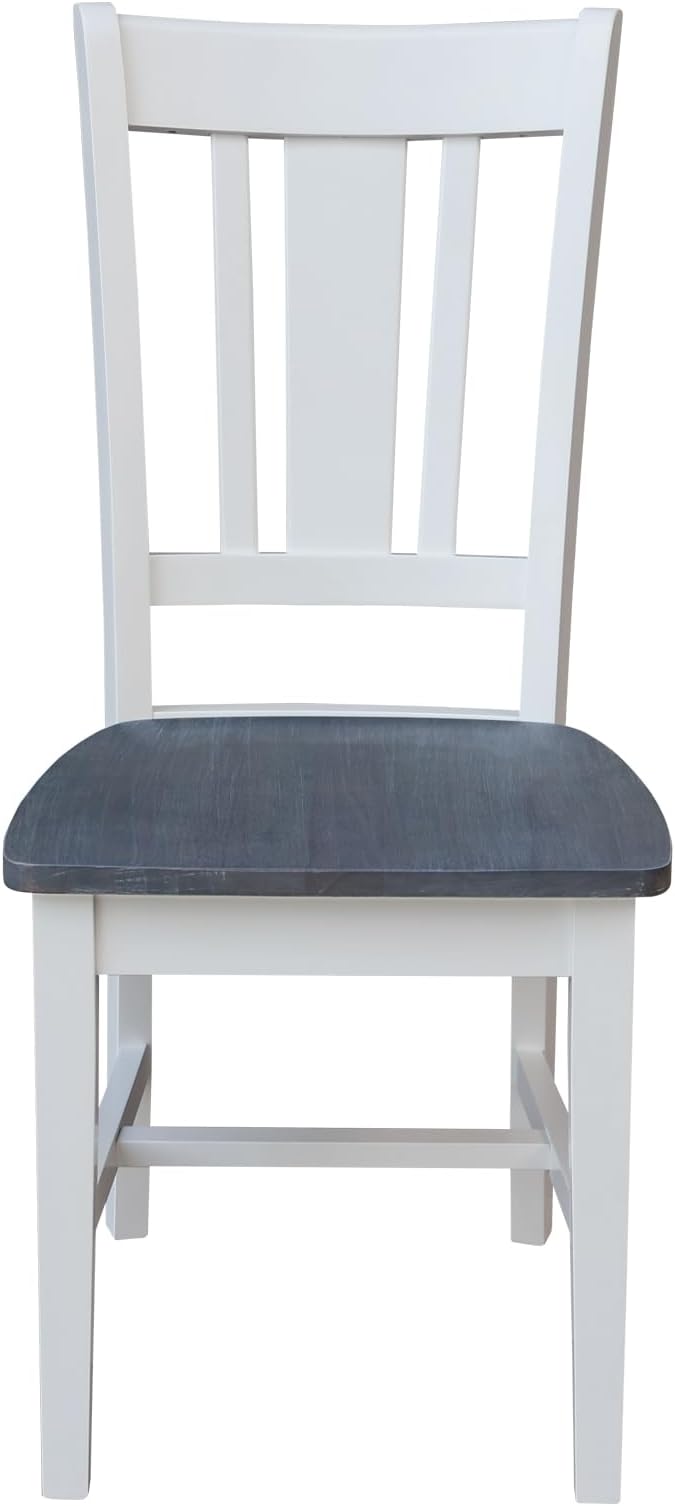 International Concepts San Remo Splatback Chairs, White/Heather Gray