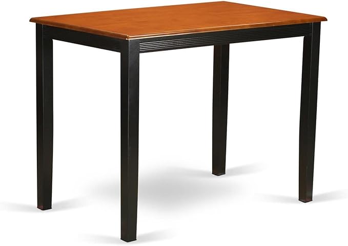 East West Furniture YAKE3-BLK-W 3 Piece Kitchen Counter Set for Small Spaces Contains a Rectangle Dining Room Table and 2 Dining Chairs, 30x48 Inch, Black & Cherry