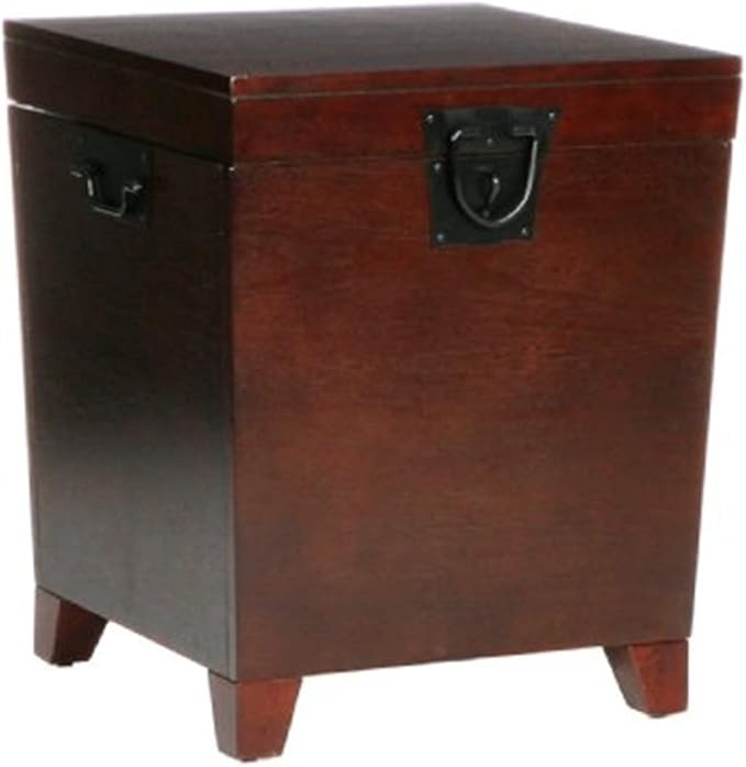 SEI Furniture Pyramid Storage Trunk End Table, Espresso