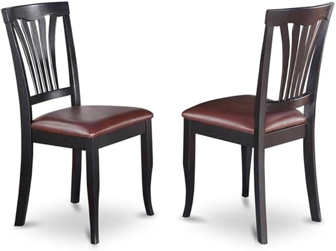 East West Furniture QUAV9-BCH-LC 9 Piece Dining Table Set Includes a Rectangle Wooden Table with Butterfly Leaf and 8 Faux Leather Dining Room Chairs, 40x78 Inch, Black & Cherry