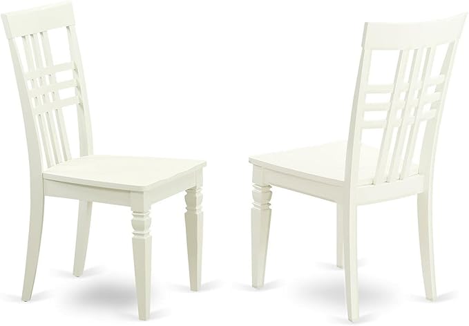 East West Furniture ANLG3-LWH-W 3 Piece Dining Table Set for Small Spaces Contains a Round Kitchen Table with Pedestal and 2 Dining Chairs, 36x36 Inch, Linen White