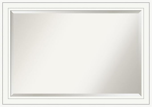 Amanti Art White Bathroom Mirror for Over Sink, 29x41 Craftsman White Rectangle Vanity Mirror, Large Casual Wood Frame, Hangs Horizonally and Vertically, Bathroom Wall Decor, Beveled Edge from WI, USA