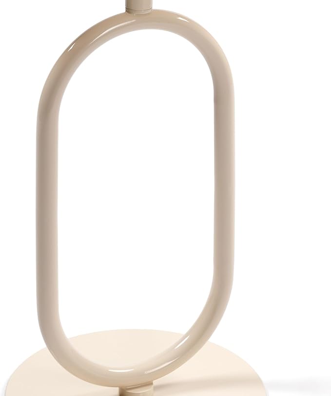 Lantern-Shaped Metal End Table, Small Round Side Accent Pedestal Modern Coffee Drink Cocktail Table for Living Room Corners Small Spaces(24'' Height,Cream White)