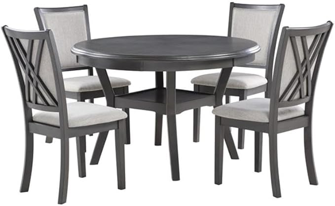New Classic Furniture Amy 5-Piece Dining Table Set, Gray