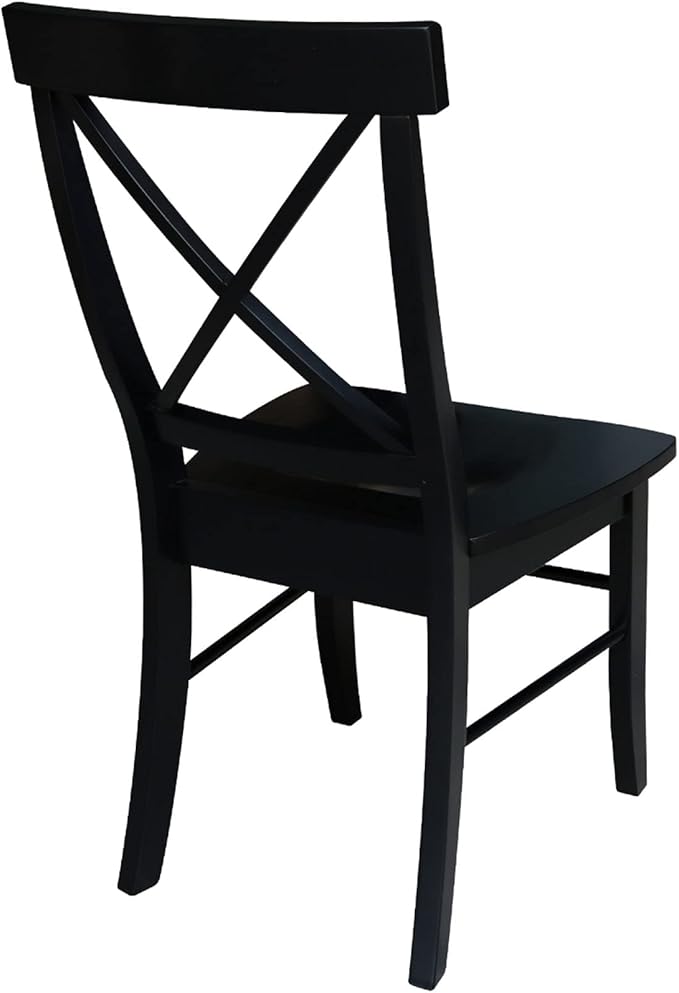 Set of Two X-Back Dining Chairs, Black