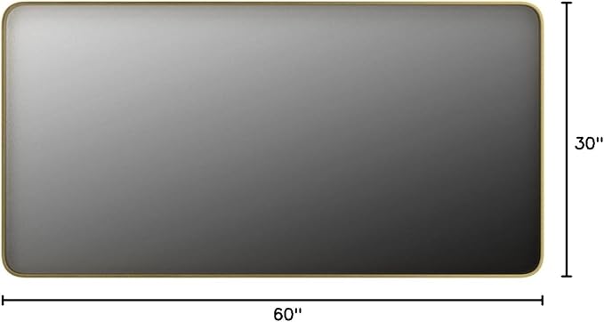 TokeShimi 60 x 30 Inch Brushed Gold Bathroom Vanity Mirror for Wall with Non-Rusting Aluminum Alloy Matte Metal Frame for Modern Farmhouse Home Decor (Horizontal/Vertical)