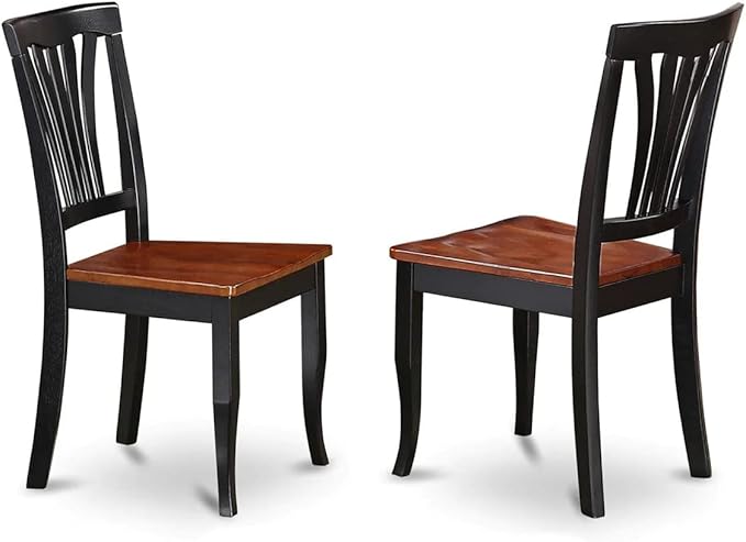 East West Furniture HLAV5-BCH-W 5 Piece Modern Dining Table Set Includes a Round Wooden Table with Pedestal and 4 Kitchen Dining Chairs, 42x42 Inch, Black & Cherry
