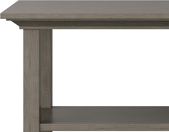 SIMPLIHOME Redmond SOLID WOOD 54 inch Wide Transitional Console Sofa Table in Farmhouse Grey for the Living room Entryway and Bedroom