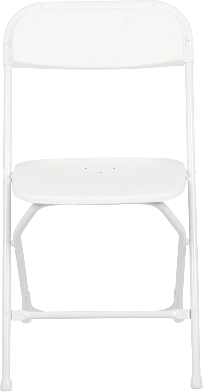 Flash Furniture Hercules Series Plastic Folding Chair - White - 4 Pack 650LB Weight Capacity Comfortable Event Chair-Lightweight Folding Chair