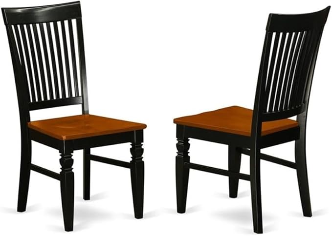 East West Furniture QUWE7-BCH-W 7 Piece Dining Table Set Consist of a Rectangle Dinner Table with Butterfly Leaf and 6 Dining Room Chairs, 40x78 Inch, Black & Cherry