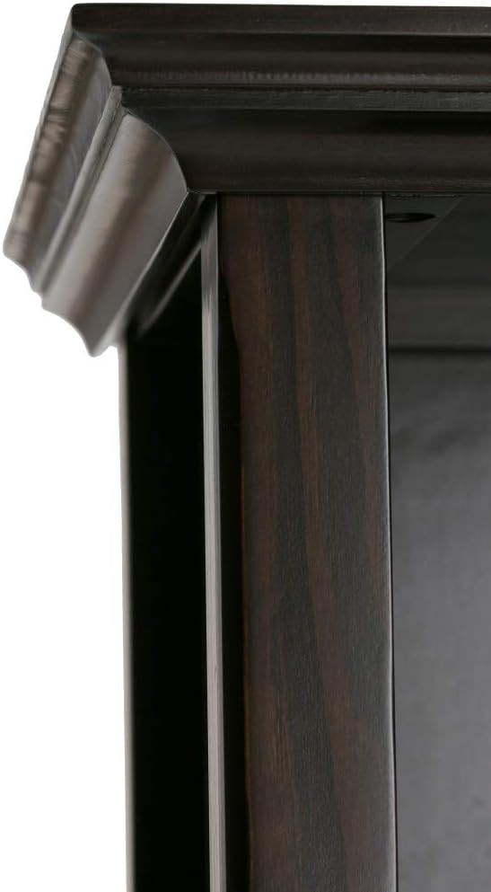 SIMPLIHOME Amherst Bookcase - 70 inch Tall 5-Shelf Solid Wood Bookshelf in Hickory Brown, Transitional Storage for Living Room, Study Room or Office with Adjustable Shelves and Tapered Legs