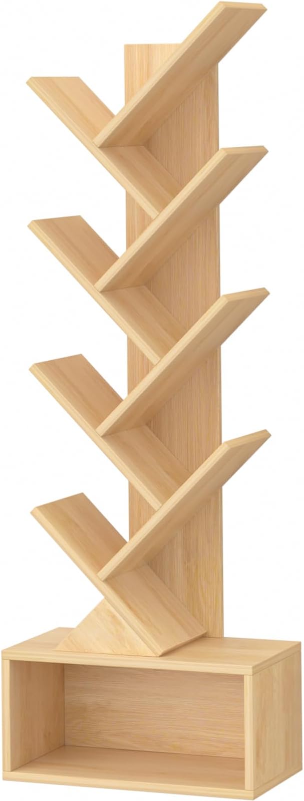 9 Tier Tree Bookshelf,Christmas Green Bookcase for Narrow Space, Storage Organizer Floor Standing Bookshelves for Books, Tall Book Case for Home Office, Living Room, Bedroom