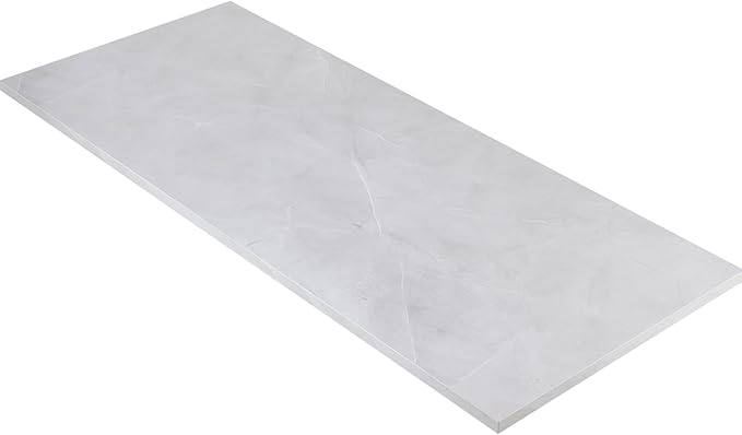 Kaboon Universal Tabletop 40"x18", Solid One-Piece Melamine Table Top, DIY, Home and Office, White Rock