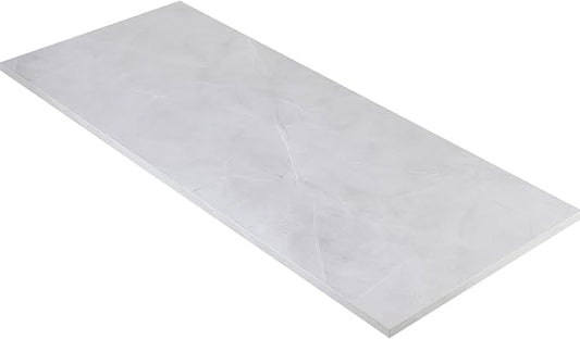 Kaboon Universal Tabletop 60"x18", Solid One-Piece Melamine Table Top, Double Desk L-Desk DIY, Home and Office Countertop, White Rock