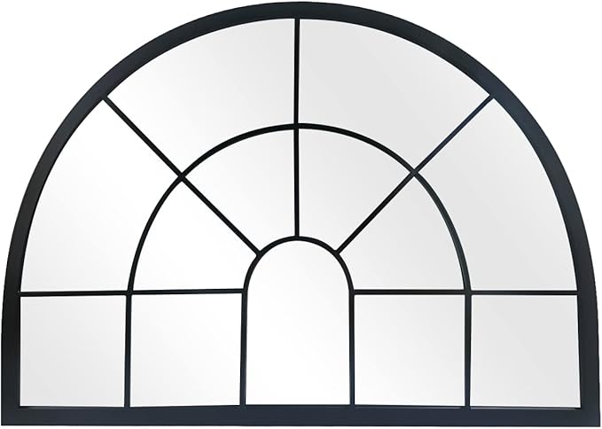 WAMIRRO Arched Window Pane Mirror Decor,Farmhouse Mantel Mirrors for Fireplace/Living Room,28"X20"…