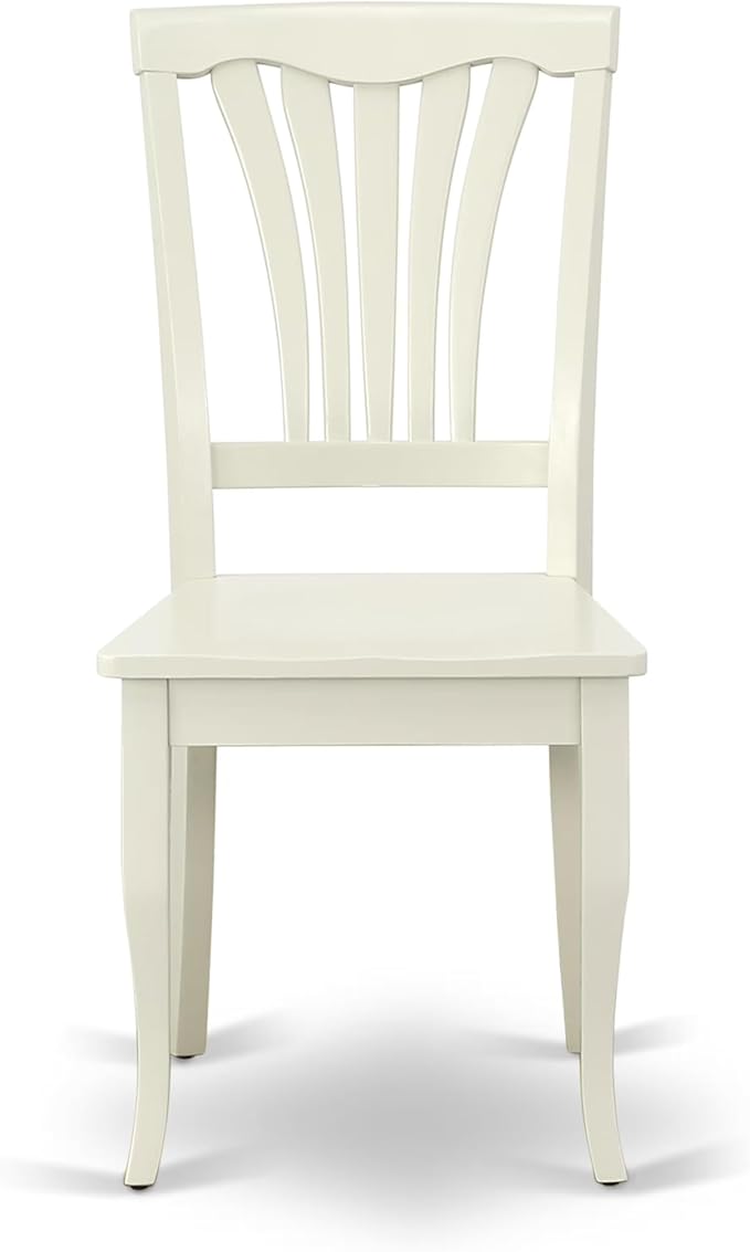 East West Furniture ANAV5-LWH-W 5 Piece Dining Room Table Set Includes a Round Kitchen Table with Pedestal and 4 Dining Chairs, 36x36 Inch, Linen White