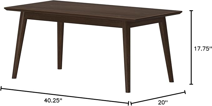 Plank+Beam 40 Inch Mid Century Modern Coffee Table, Wood Coffee Tables for Living Room, Rectangular Center Table, Occasional Table for Small Spaces, Wlanut