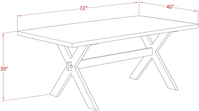 East West Furniture V627MZ650-7 7 Piece Dining Table Set Consist of a Rectangle Kitchen Table with V-Legs and 6 Dark Gotham Grey Linen Fabric Parson Chairs, 40x72 Inch, Multi-Color
