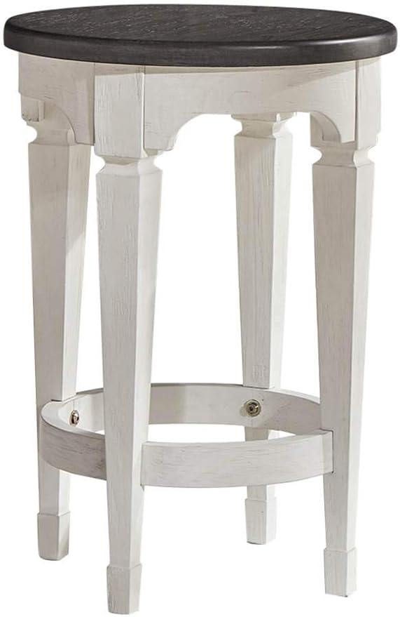 Liberty Furniture Industries Allyson Park Console Stool, White/Charcoal