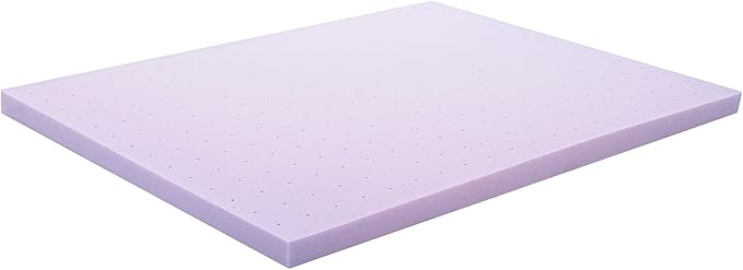Lucid 3 Inch Lavender Infused Memory Foam Mattress Topper - Ventilated Design – Pressure Relieving Bed Topper - Mattress Pad – CertiPur Certified - Twin XL Size
