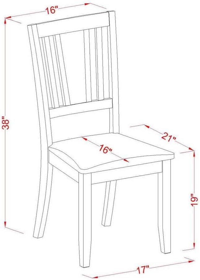 East West Furniture ESDL3-BCH-W 3 Piece Dinette Set for Small Spaces Contains a Round Dining Table with Pedestal and 2 Dining Chairs, 30x30 Inch, Black & Cherry
