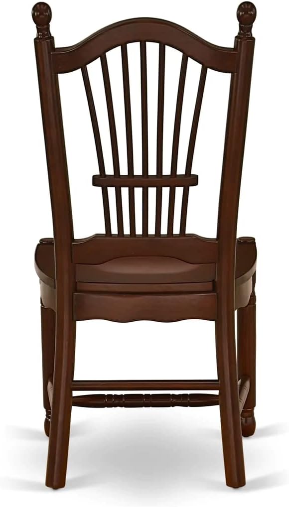 East West Furniture MZDO5-MAH-W 5 Piece Dining Room Table Set Includes a Rectangle Kitchen Table with Dropleaf and 4 Dining Chairs, 36x54 Inch, Mahogany