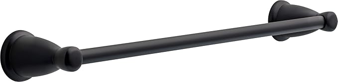 Franklin Brass Kinla 5-Piece Bathroom Set Matte Black 18" and 24" Towel Bar Racks, Toilet Paper Holder, Ring, Hook KIN5PC-MB