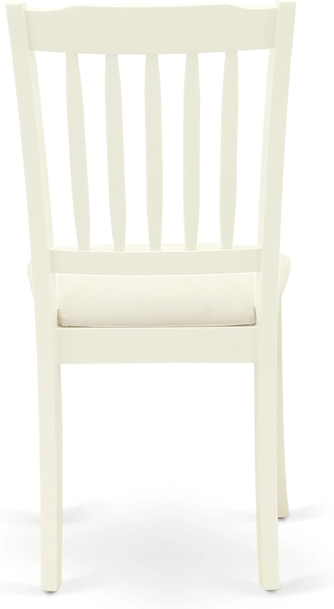 East West Furniture AMDA3-LWH-C 3 Piece Dining Table Set for Small Spaces Contains a Round Kitchen Table with Pedestal and 2 Linen Fabric Upholstered Chairs, 36x36 Inch, Linen White