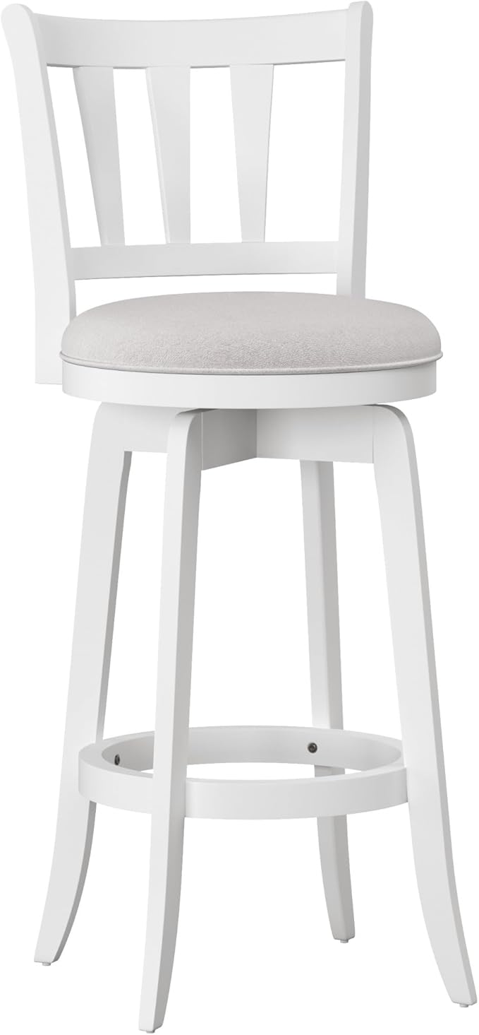 HILLSDALE Presque ISLE Wood BAR Height Swivel Stool White