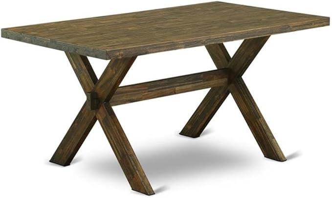 East West Furniture XT776 X-Style Kitchen Dining Table - a Rectangle Wooden Table Top with Stylish Legs, 36x60 Inch, Multi-Color