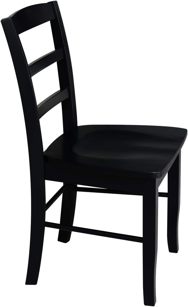 International Concepts Pair of Madrid LadderBack Chairs, Black