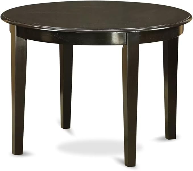 East West Furniture BOAN5-CAP-LC 5 Piece Dining Set Includes a Round Dinner Table and 4 Faux Leather Kitchen Dining Chairs, 42x42 Inch, Cappuccino