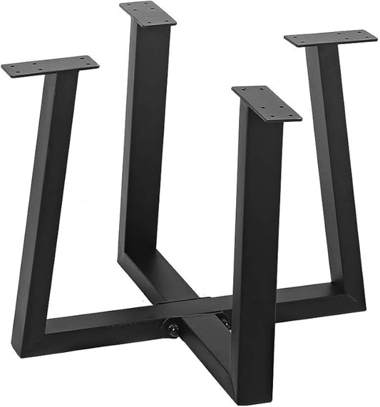 Metal Round End Table Legs,16 x 18 Inch Black Coffee Table Base Only,Iron Dining Table Base Furniture Legs
