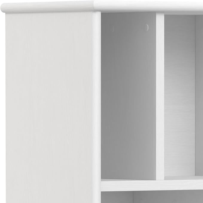 SIMPLIHOME Draper Solid Hardwood 64 inch x 22 inch Mid Century Modern Bookcase and Storage Unit in White for The Living Room, Study Room and Office