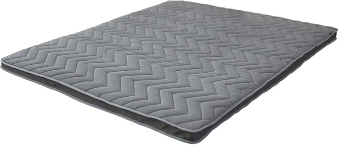 EMOOR Japanese Wool-Blend Padded Futon Mattress GOMA King Dark Gray, Gusset Foldable Sotrable Elastic Bands Floor Sleeping Guest Bed Tatami Mat