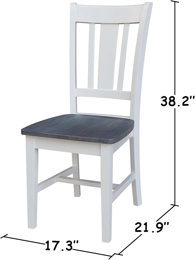 International Concepts San Remo Splatback Chairs, White/Heather Gray